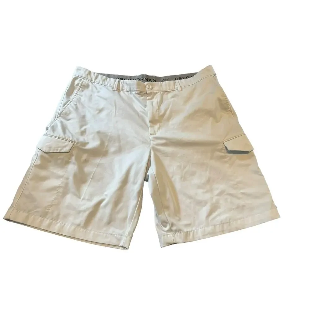 Greg Norman‎ White Golf PGA Open Masters Walking Shorts Men's Size 40 FLAWS READ
